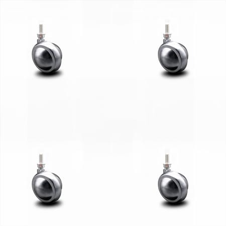Service Caster 2 Inch Bright Chrome Metal Ball Caster - 5/16 Inch Threaded Stem -SCC, 4PK SCC-TS01S20-DCS-BC-5161812-4